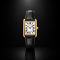 Rose gold women's watch with crystal bezel and pearl-inspired dial.
